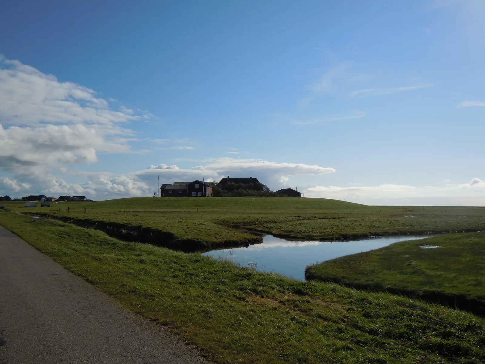 Eine Warft auf Hallig Hooge