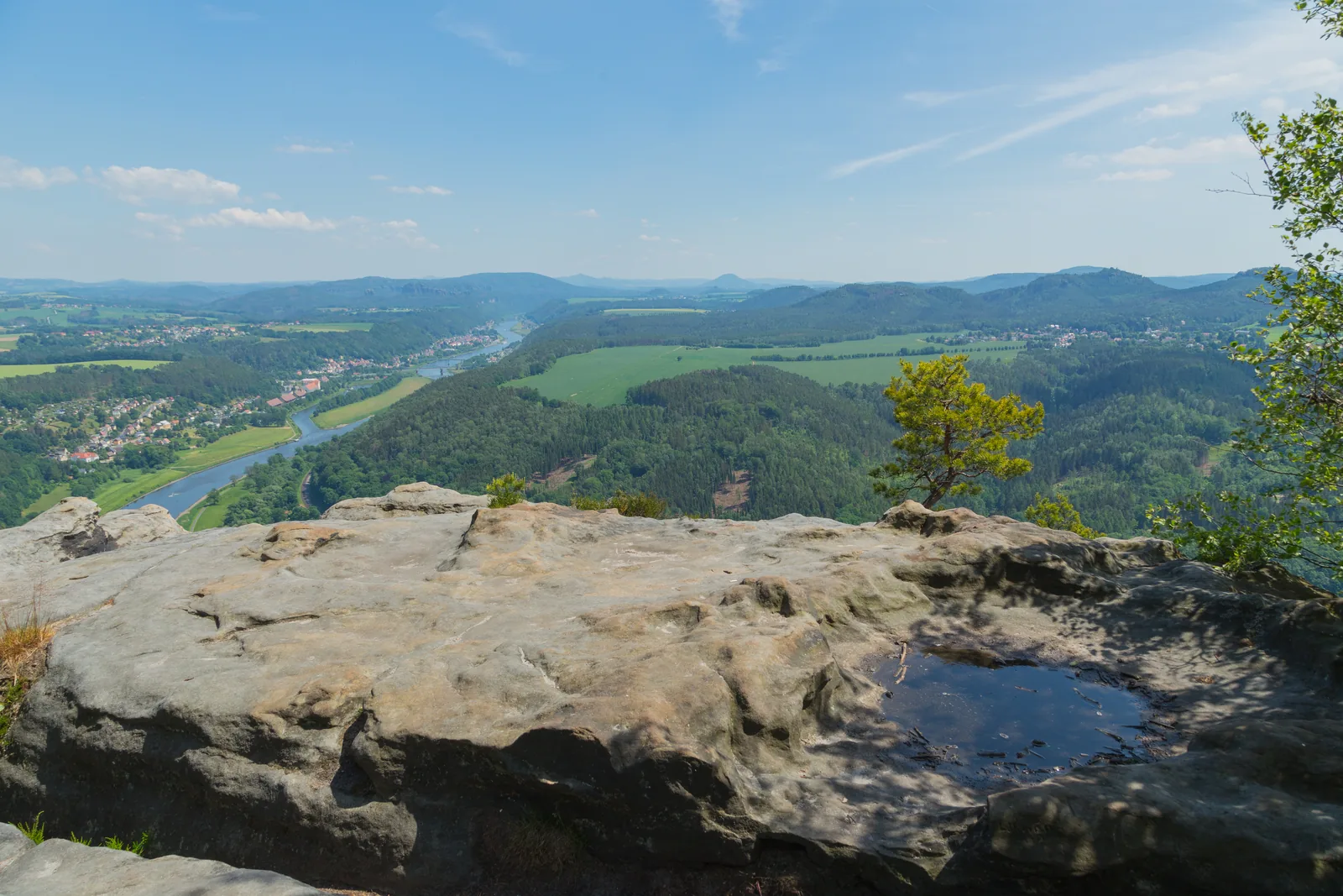 Blick vom Lilienstein über das Elbtal
