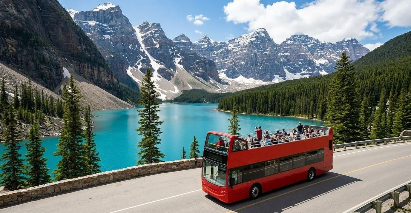 Angebotsfoto: Moraine Lake Shuttle mit Parkplatz am Lake Louise