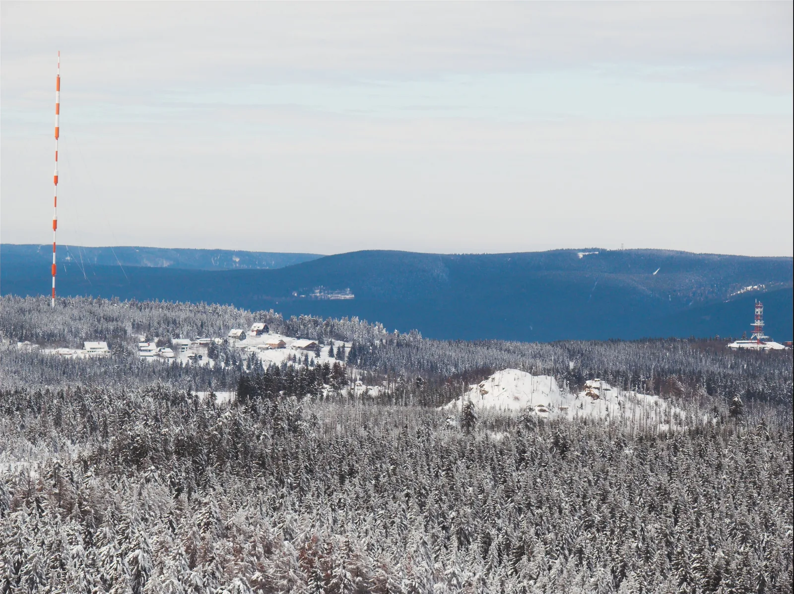 Winterlicher Blick vom Goetheweg auf Torfhaus